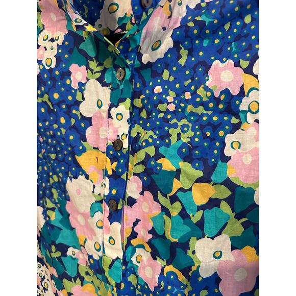 Tuckernuck Teagan Floral Popover Shirt 3/4 Sleeve Top Sz. XS - Picture 8 of 9